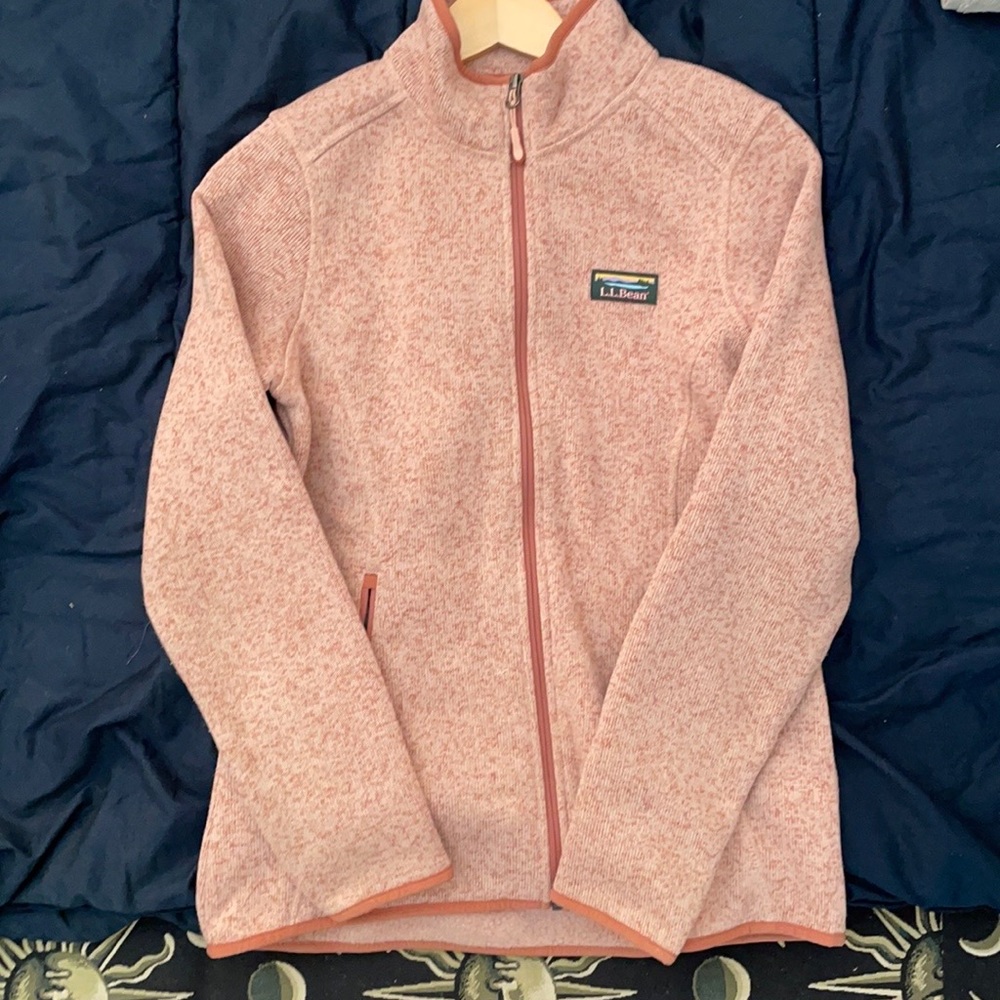 LL Bean pink sweater fleece Full-zip Small Regular